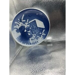 Vintage Bing & Grondahl B&G Denmark‎ Christmas Plate 1967 Diameter 7" Blue White